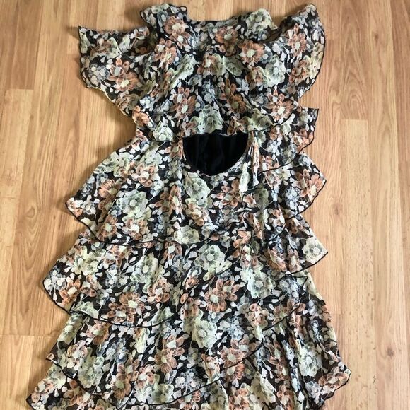The Kooples “Wanted Ruffle Dress” Floral Ruffled Tiered Dress Women’s 1 XS/SM - Picture 13 of 13